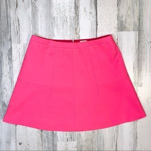 J. Crew | Fluted Double Crepe Skirt in Hot Pink
